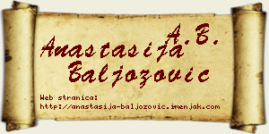 Anastasija Baljozović vizit kartica